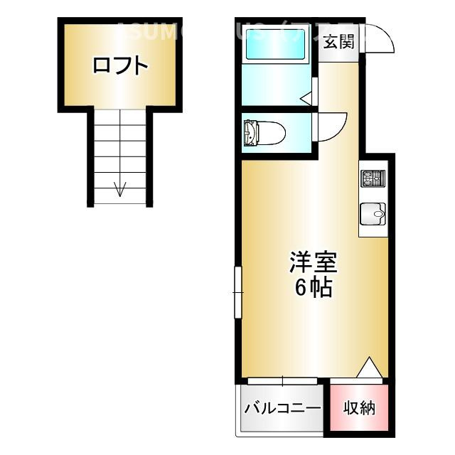 筑紫野市二日市西１丁目のアパートの間取り|別号数タイプ