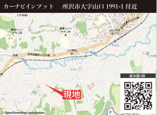 仲介手数料無料　ケイアイグレース所沢市山口8期・新築全1棟の地図