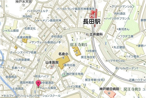 ラムール長田の地図