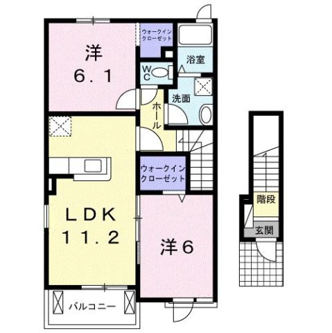 アンソレイユＡの間取り|使い勝手の良い間取りです♪