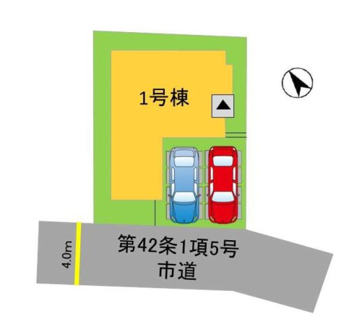福岡市南区野多目5丁目第6-1棟（1号棟）の区画図|配置図