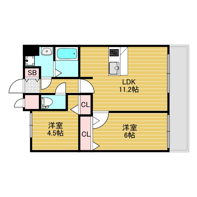 セレッソコートリバーサイドOSAKAの間取り