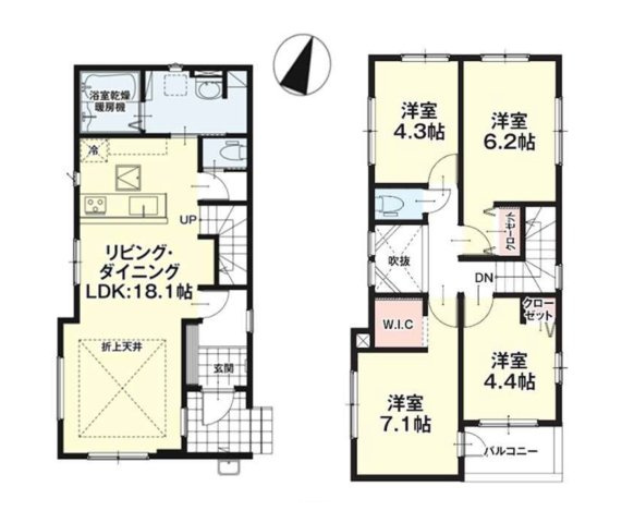 福岡市城南区友丘1丁目第2-2棟（1号棟）　の間取り|全居室収納付きで便利です。