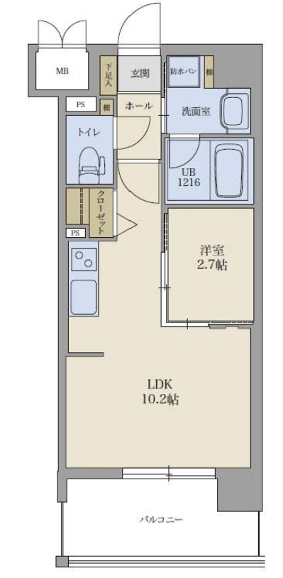 ウェルブライト美野島の間取り|使いやすい間取りです。