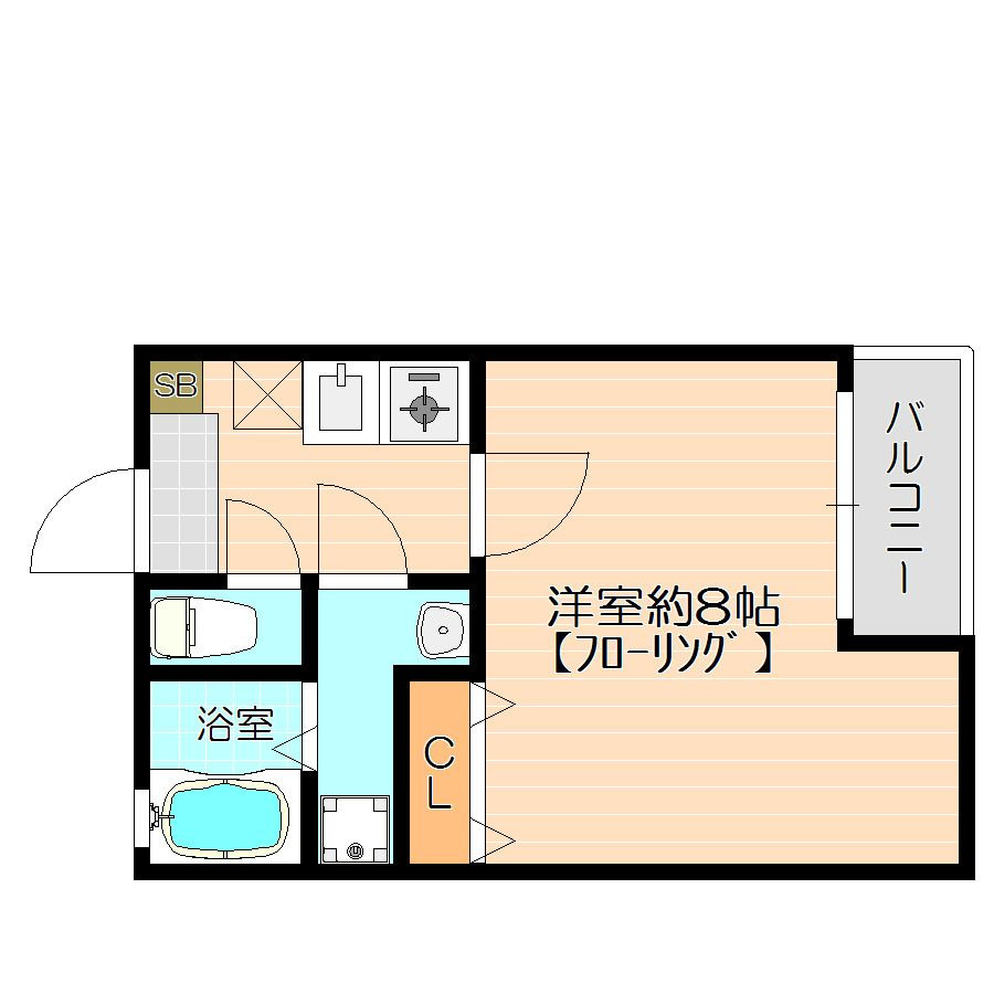 クレフラスト空港北B棟の間取り|使いやすい間取りです。