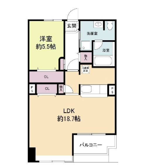 レジディア天神南の間取り|使いやすい間取りです。