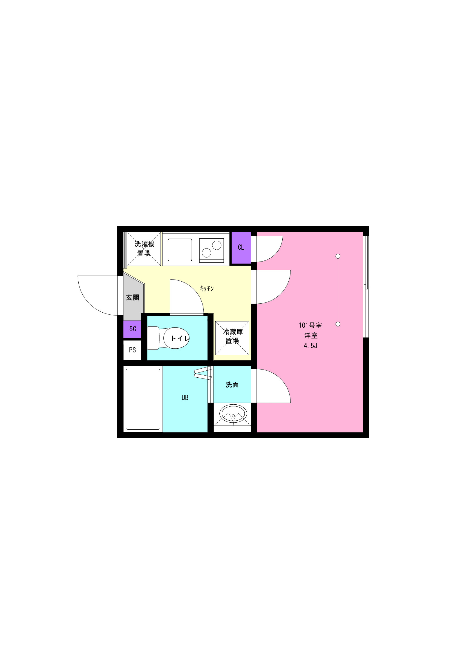 HONGO PARK TERRACEの間取り|1号室