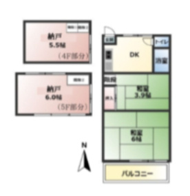 『八王子市マンション』フラワーハイツ【仲介手数料無料】　八王子市長房町の間取り|～仲介手数料無料☆八王子ひなた不動産～グリーンヒル寺田