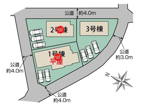 ブルーミングガーデン前橋市駒形町１期３号棟の区画図|区画図