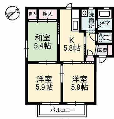 【間取り】 | ツインマークウエスト　A棟