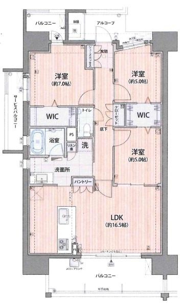 シティライフ岡崎パークウェイの間取り|間取り図です