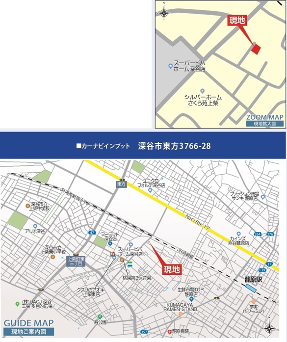 【仲介手数料無料】新築戸建　深谷市東方3766-28（全1棟）の地図