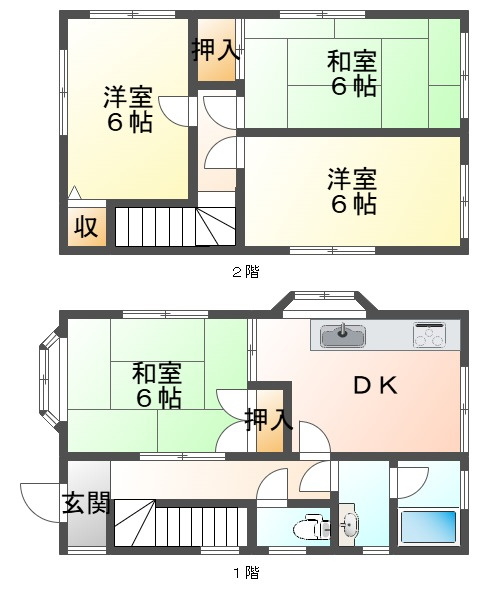 東垂水町貸家の間取り