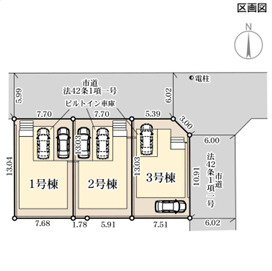 リーブルガーデン春日市一の谷4丁目の区画図