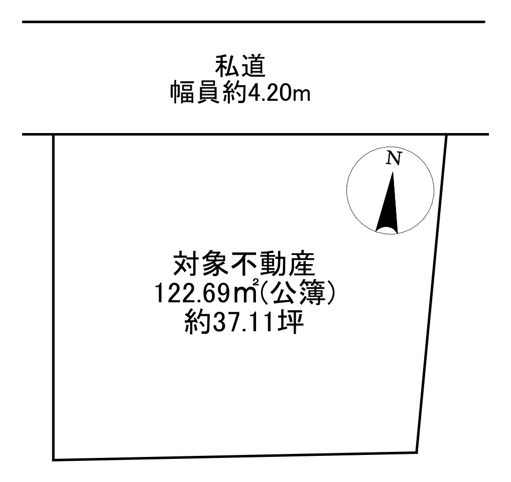 -三丁目不動産-　熊谷市新島　更地の土地図