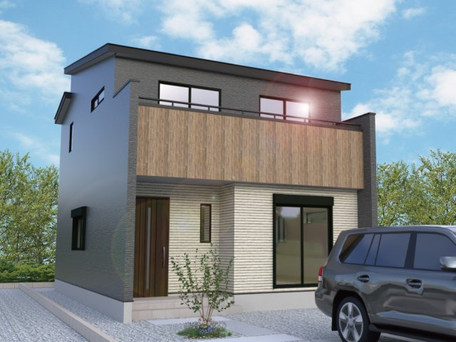 ワイウッドコート前橋市箱田町第8期の外観パース|外観パースです