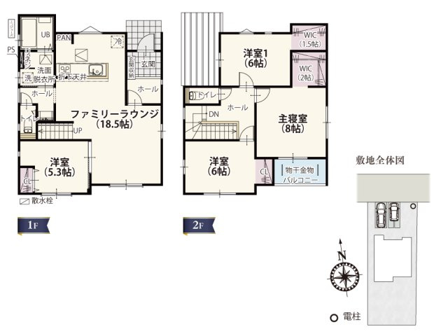 ワイウッドコート太田市飯田町第3期の間取り|2階へはファミリーラウンジを通るので家族とのコミュニケーションが取りやすい間取り。収納もそれぞれの個