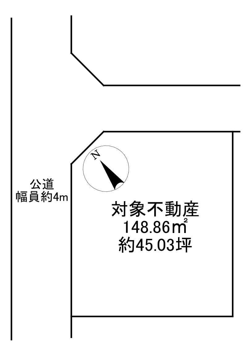-三丁目不動産-　深谷市上野台　角地更地渡しの土地図