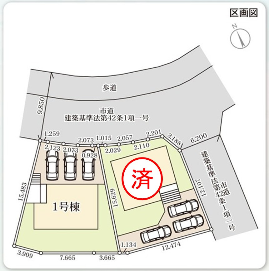 【いわき市若葉台2丁目　第5/1号棟】　◇期間限定キャンペーン開催◇の区画図|区画図です。
