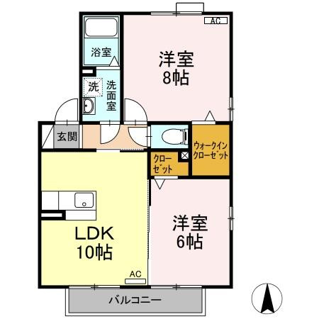 ロイヤルタウンDの間取り