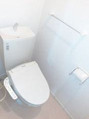 落ち着いた色調のトイレです