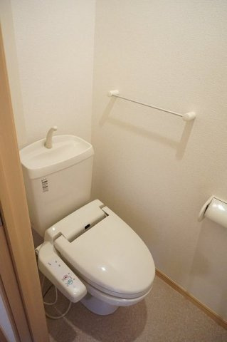 落ち着いた色調のトイレです