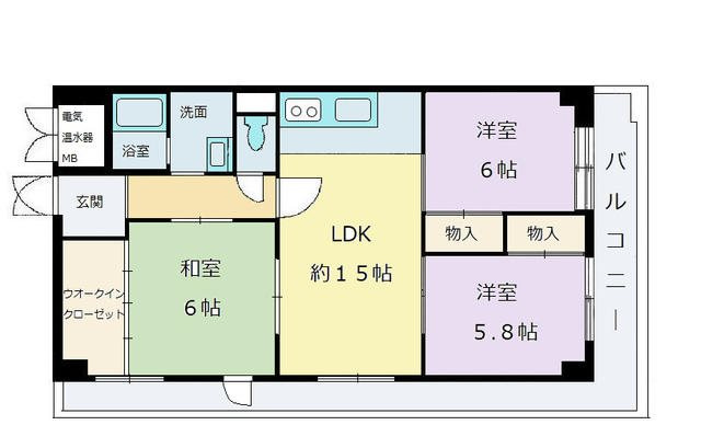 日商岩井三宮マンションの間取り