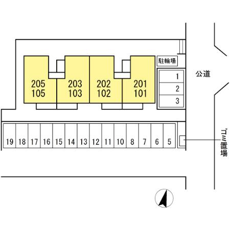 ソレイユ新吉田東の区画図