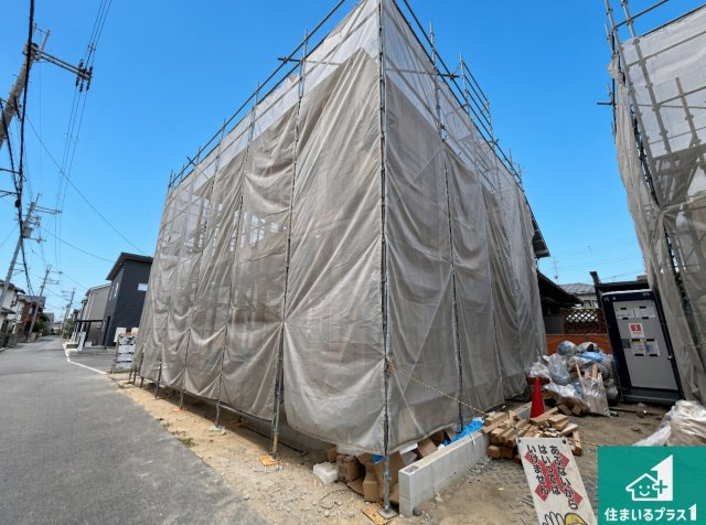 ●5(土)6(日)現地説明会！　天理市前栽町　全2邸の外観|現在はこんな感じです。完成までが待ち遠しいですね。