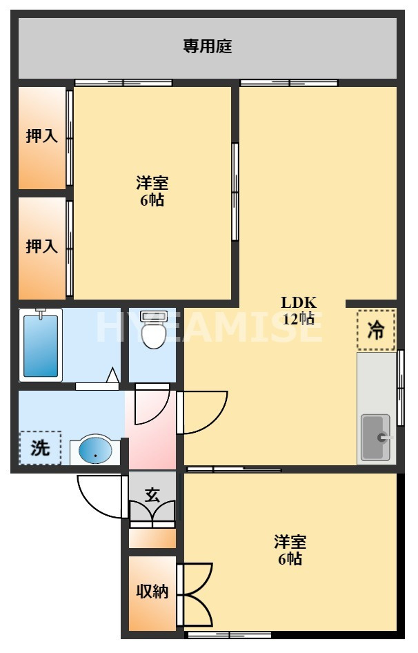 セジュール大和Cの間取り