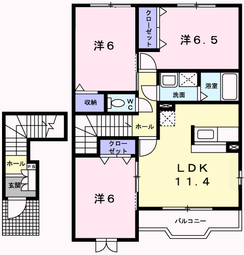 メゾンカルフールＢの間取り