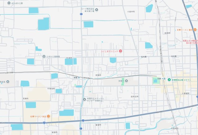 ●天理市前栽町　新築一戸建ての地図