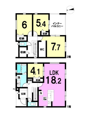 新橋町 2期の間取り|4LDKの間取りになります。
