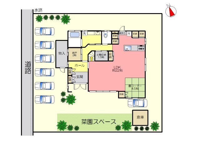 丹波市氷上町下新庄の中古一戸建の区画図