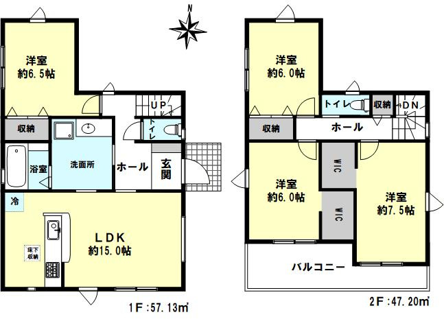 明石市魚住町錦が丘１丁目新築戸建の間取り