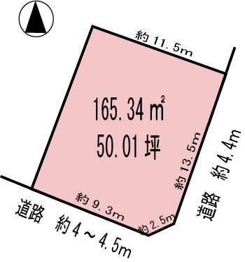 各務原市鵜沼山崎町3丁目の土地図