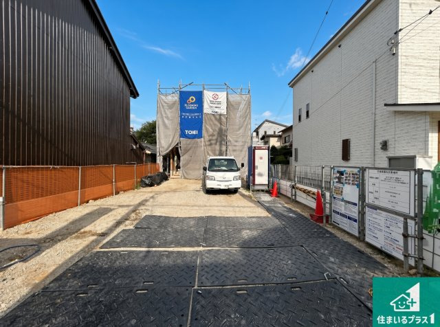 ●5(土)6(日)現地説明会！　天理市丹波市町　限定1邸の外観|現在はこんな感じです。完成までが待ち遠しいですね。