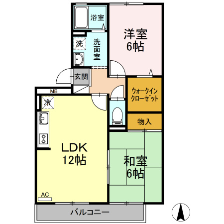 【間取り】 | サンシャインハイツ　A棟