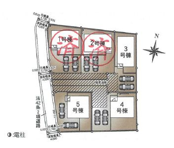 つくばみらい市小絹　第4　5号棟の区画図