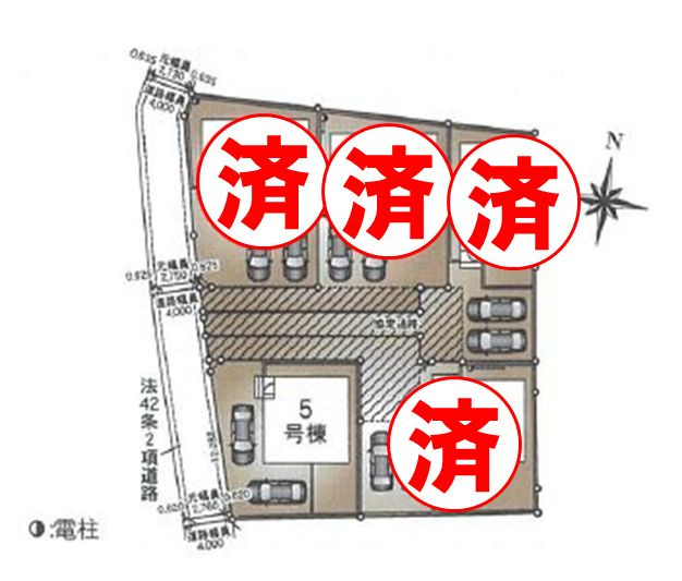 つくばみらい市小絹　第4　5号棟の区画図