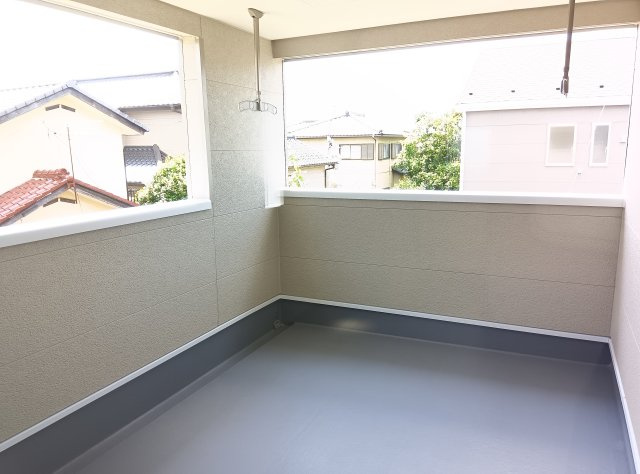 つくばみらい市小絹　第4　3号棟のバルコニー