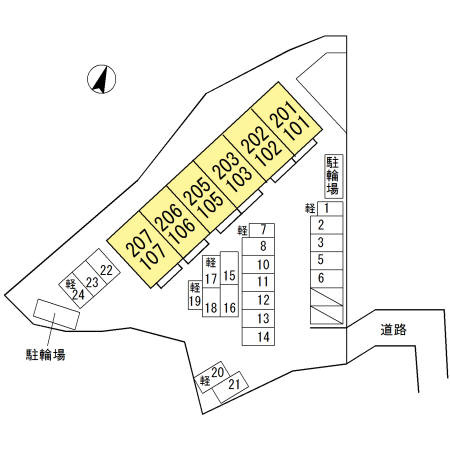 ボナール朝倉西町の区画図