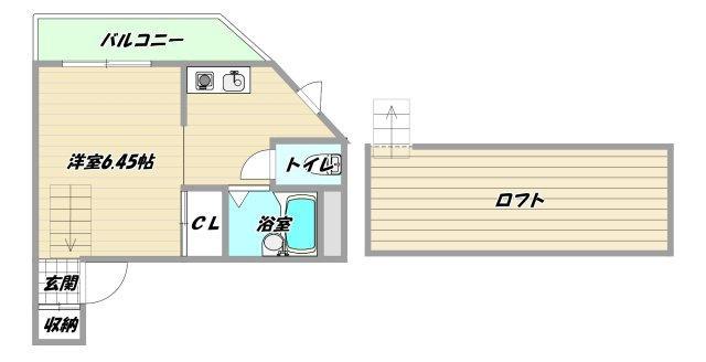 大阪市東淀川区東中島２丁目の賃貸マンションの間取り