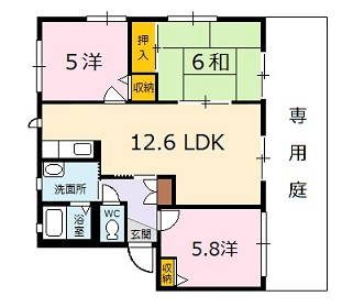 クレールＴ．I　３の間取り