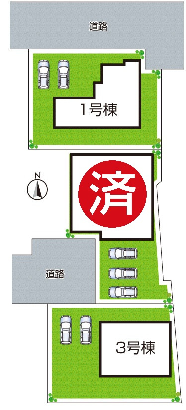 ●26(土)27(日)現地説明会！　葛城市林堂　全3邸の区画図|全3区画