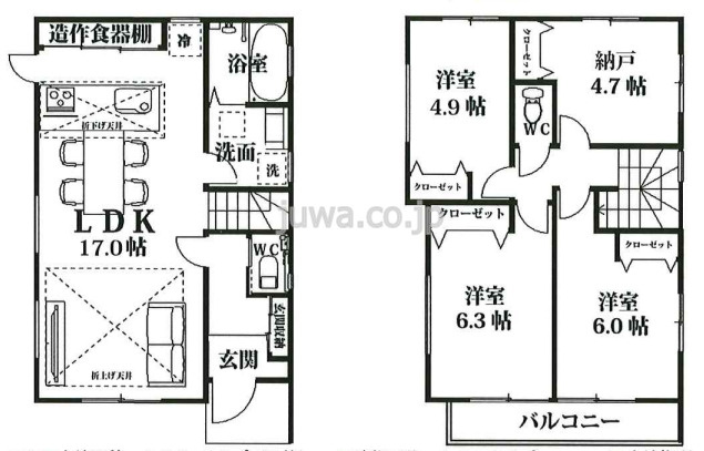 志木市本町３丁目の新築一戸建の間取り
