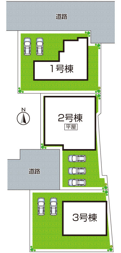 ●葛城市林堂　第2期　新築一戸建ての区画図|全3区画