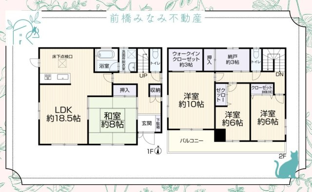 【中古】高崎市中居町2丁目　４LDK＋Sの間取り