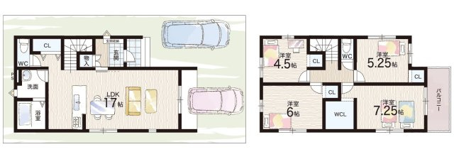 ★大津市皇子が丘　第1期　新築一戸建ての間取り