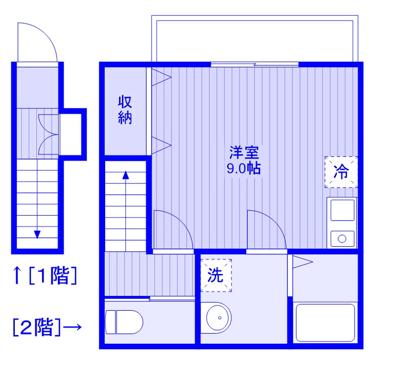 上尾市上町２丁目のアパートの間取り